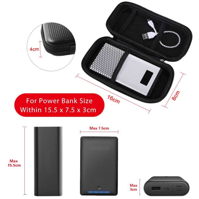 Tas Gadget Organizer Powerbank SmartPhone Kabel dll - Hitam