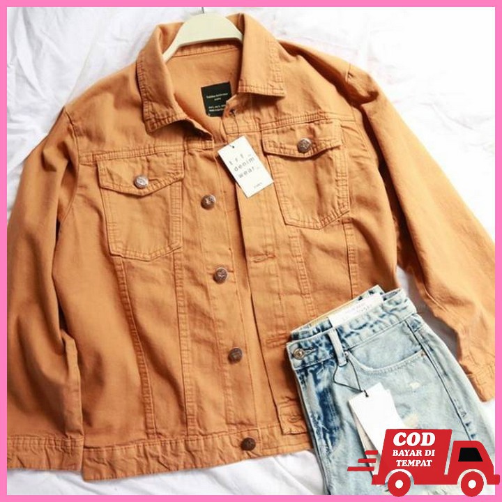 Jaket Denim Wanita Denim Jacket Wanita Import Harajuku Style Prem YI825 Fwr - Oversize Jaket Jeans