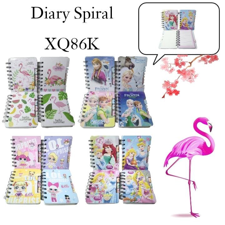 

LJK SHOP - BUKU DIARY SPIRAL DENGAN INDEX KARAKTER KARTUN UKURAN 12 CM X 10 CM (86K)