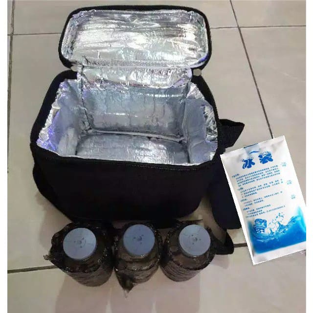 PAKET COOLER BAG + 3 BOTOL ASI +  DRY GEL  / t31 / TAS PENYIMPANAN ASI ASIP TERMURAH