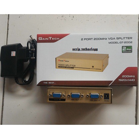 Vga Spliter 2 Port / Splitter 1-2 Gain Tech original