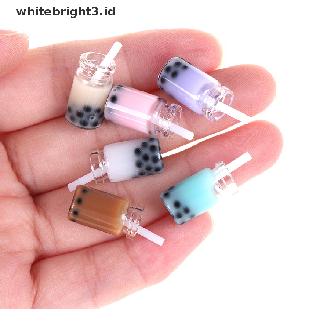 (whitebright3.id) 3pcs Miniatur Gelas milk tea Skala 1: 12 Untuk Dekorasi Rumah Boneka