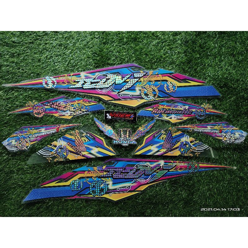 STRIPING TRANSPARAN HOLOGRAM BEAT FI 2013 2015 CARBON