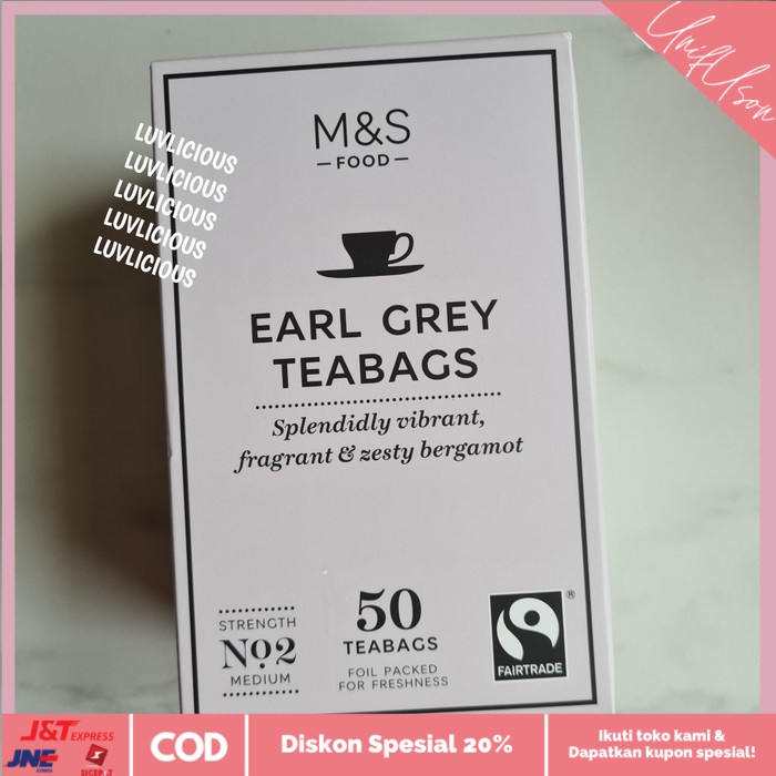 

⭐COD⭐ M&S MARK MARKS & AND SPENCER EARL GREY TEABAGS TEA BAG TEH CELUP
