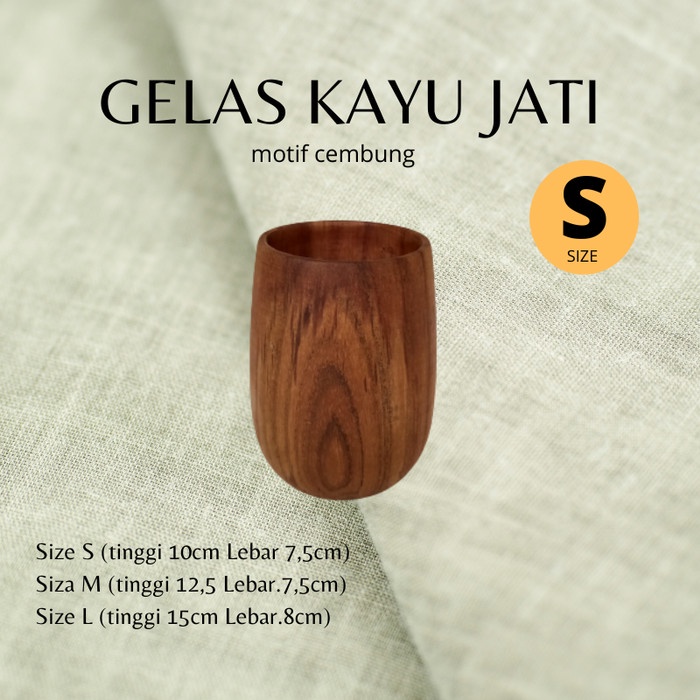 MUG GELAS KAYU JATI / MUG GELAS KOPI / GELAS CAFE /GELAS UNIK KAYU JATI SIZE S