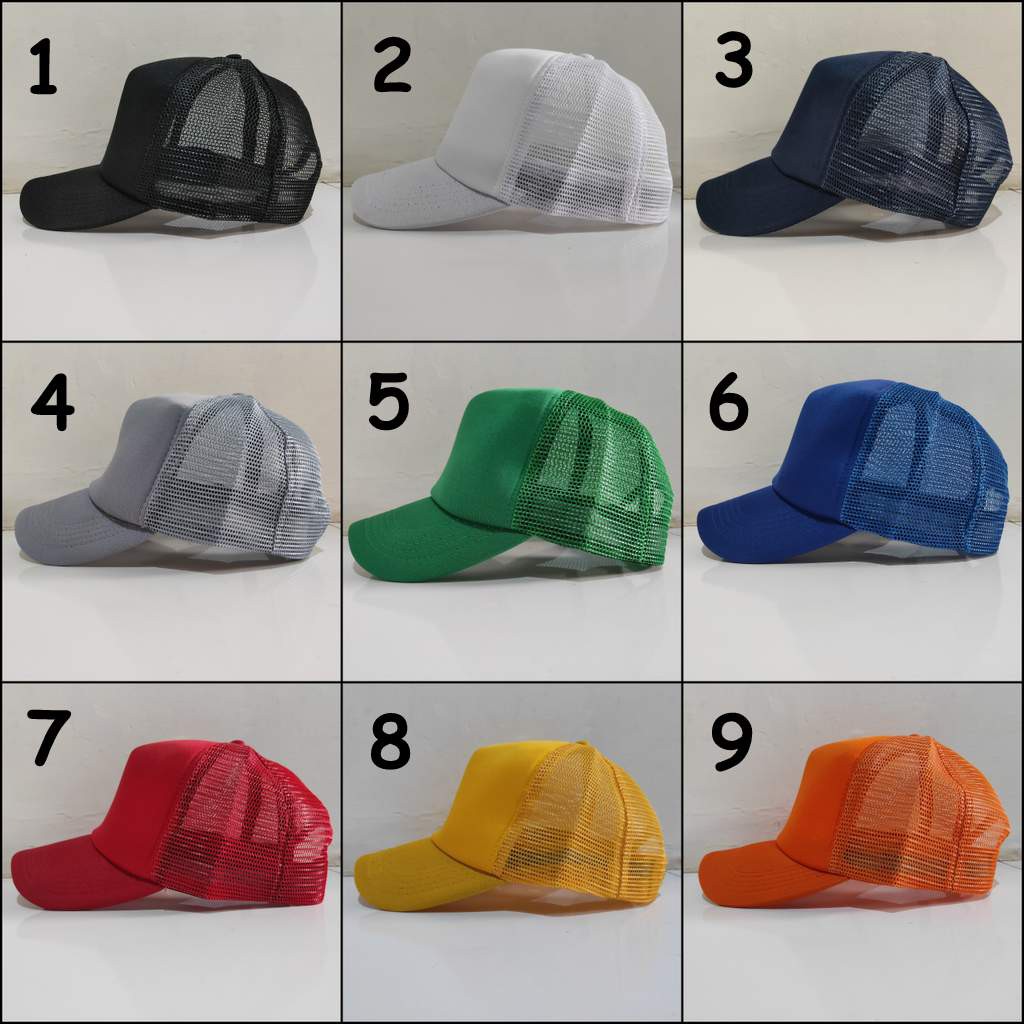 Topi baseball jala jaring polos allsize dewasa TP-JALA