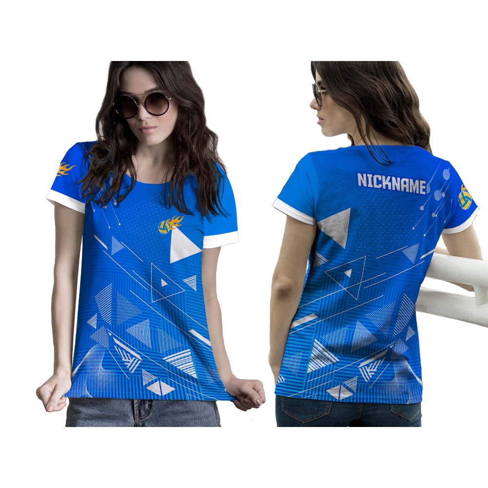 Baju Kaos Tshirt Jersey Wanita Voli Volley Ball Volly Art 02 Custom Fillprint