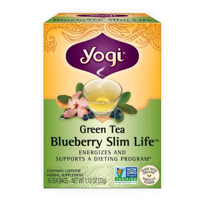 

Yogi Green Tea Bluberry SlimLife 16 Teabags Teh Pelangsing US Garcinia