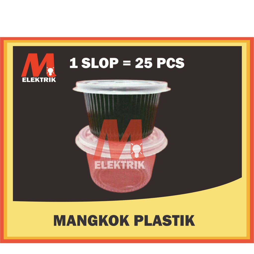 Mangkok Plastik + Tutup / Mangkok Es Kepal / Mangkok Hitam+Transparan Garis 500 ml / Ulir 300 ml