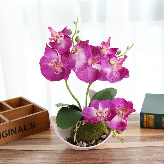 ♛ MURAH TANAMAN ARTIFICIAL TINGGI♛ AONEZ BUNGA PLASTIK BUATAN ANGGREK KUPU-KUPU DEKORASI RUMAH