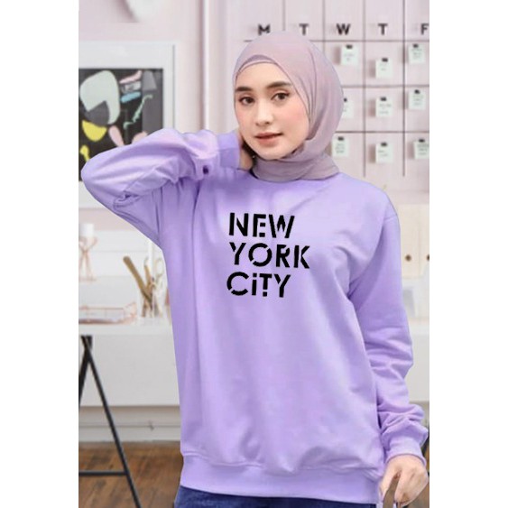 Kaos Lengan Panjang NYC baru/ Kaos Sweatshirt / Atasan Wanita / Atasan Wanita Lengan Panjang