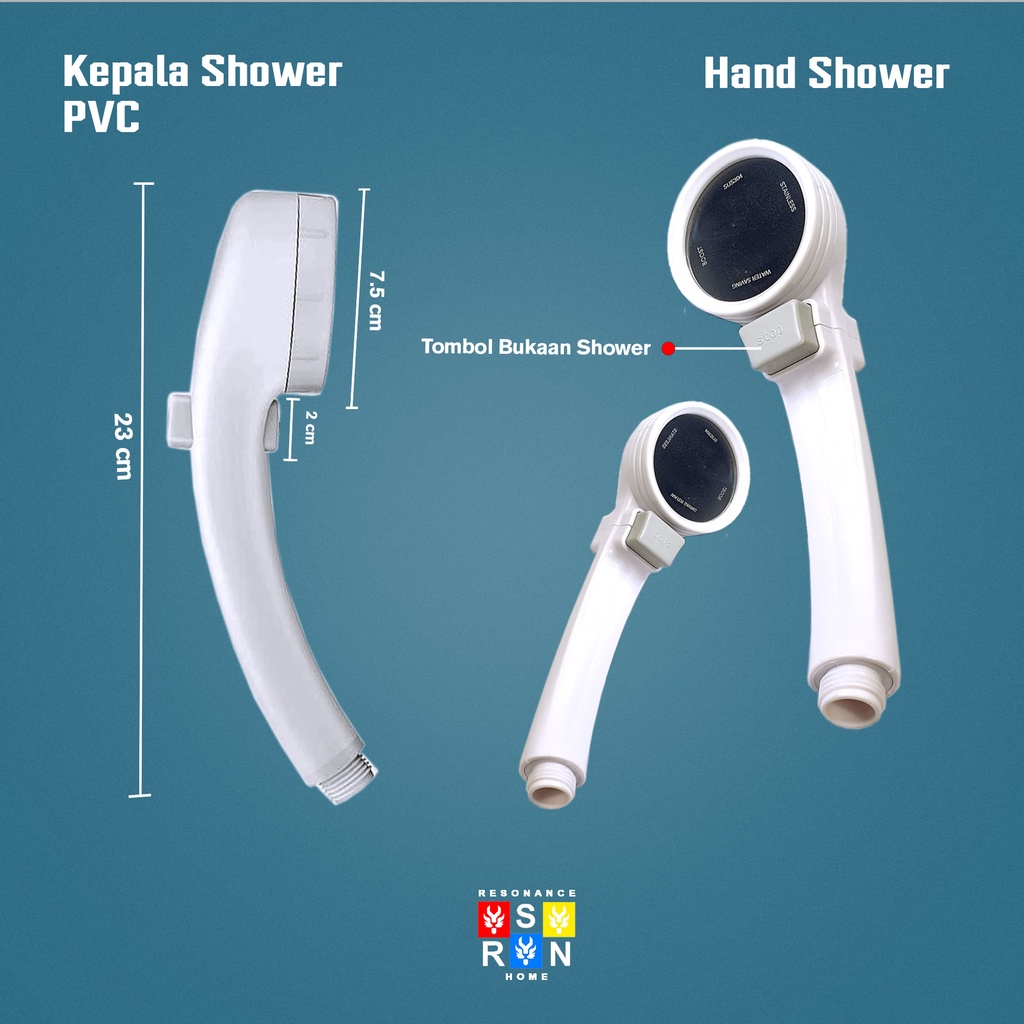 Hand Shower Kamar Mandi Kepala Bahan PVC Resonance Home