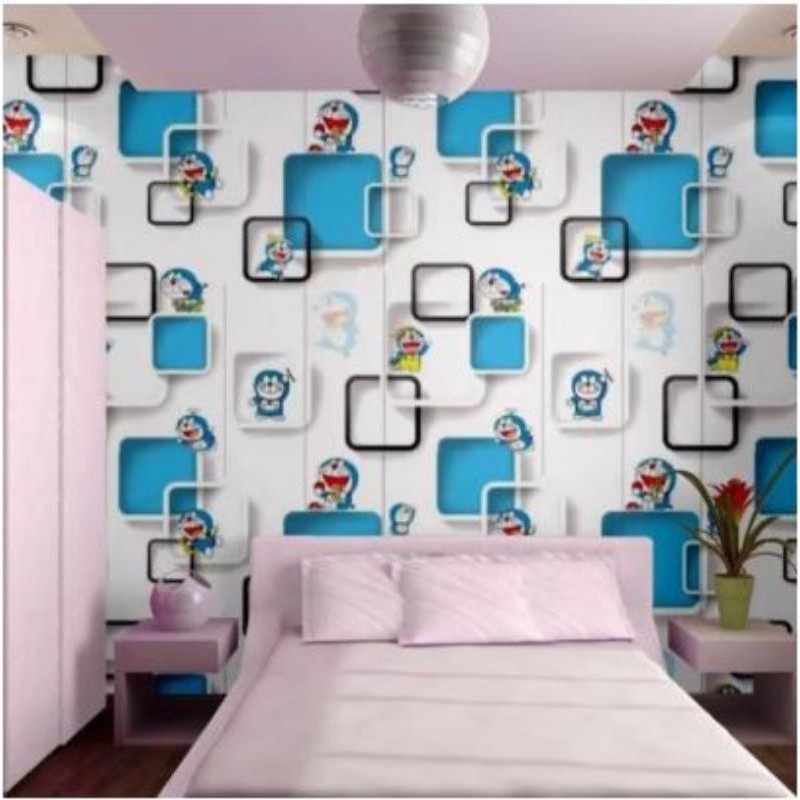 WALLPAPER STIKER DINDING MOTIF DORA EMON KOTAK