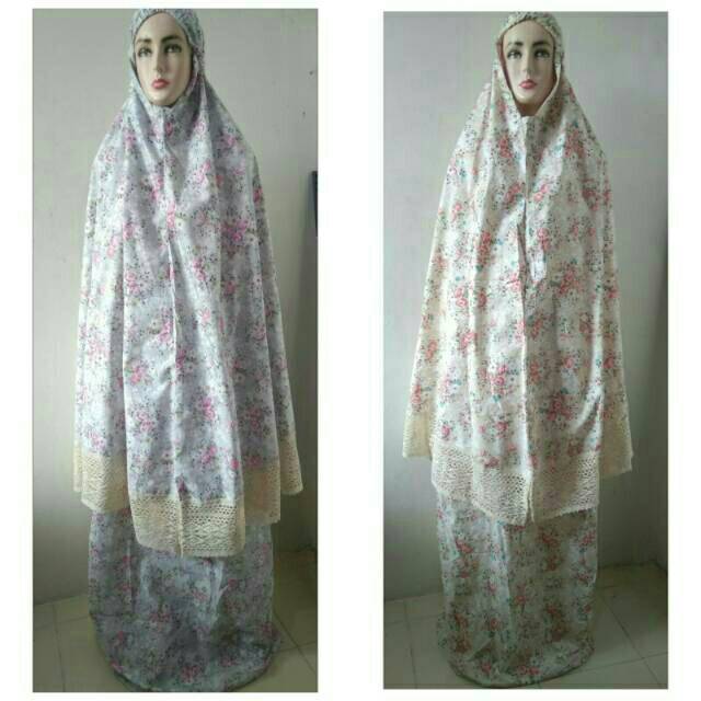 Mukena katun Jepang RENDA Shaby Bunga Kecil