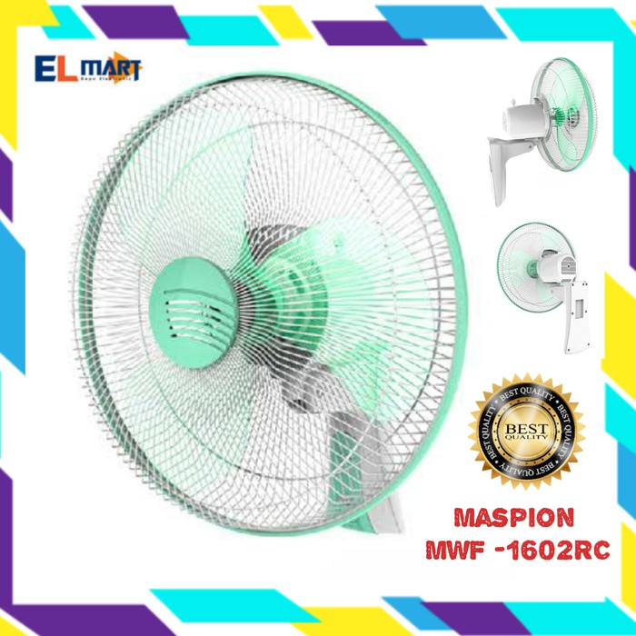 Maspion Wall Fan Kipas angin 16 inch Remote MWF-1602RC / MWF 1602 RC MWF1602RC 16 Inci Ada Tali Tarik Swing