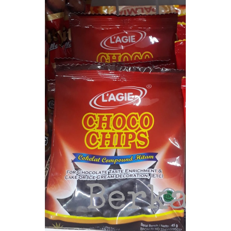 Lagie Coklat Choco Chips 1/2 Bulat 45 gr Cokelat Chip