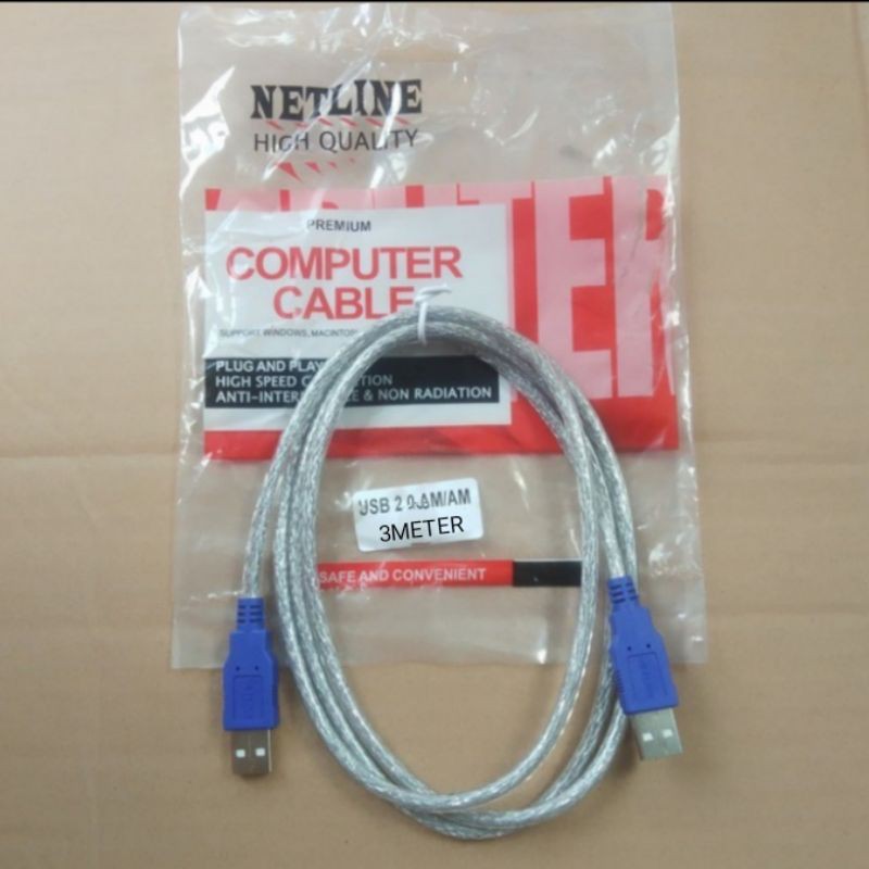 KABEL USB 2.0 MALE TO MALE 3 METER NETLINE