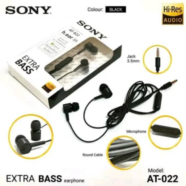 Headset handsfree earphone sony at-022