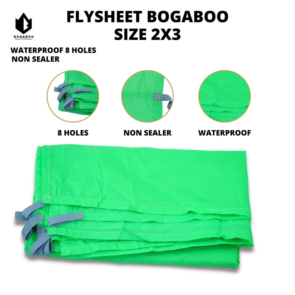 Flysheet Ukuran 2x3 Meter - Penutup Tenda 8 Lubang - Flysheet 2x3