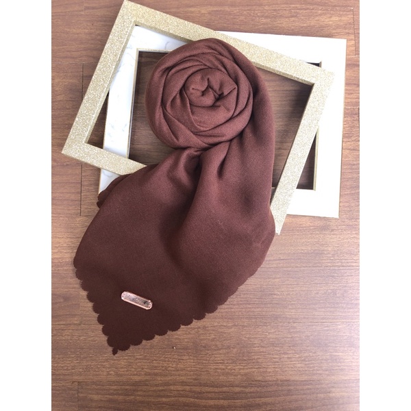 Part 1 Voal Arabian Jilbab Polos Sahara Hijab Segiempat-Brown