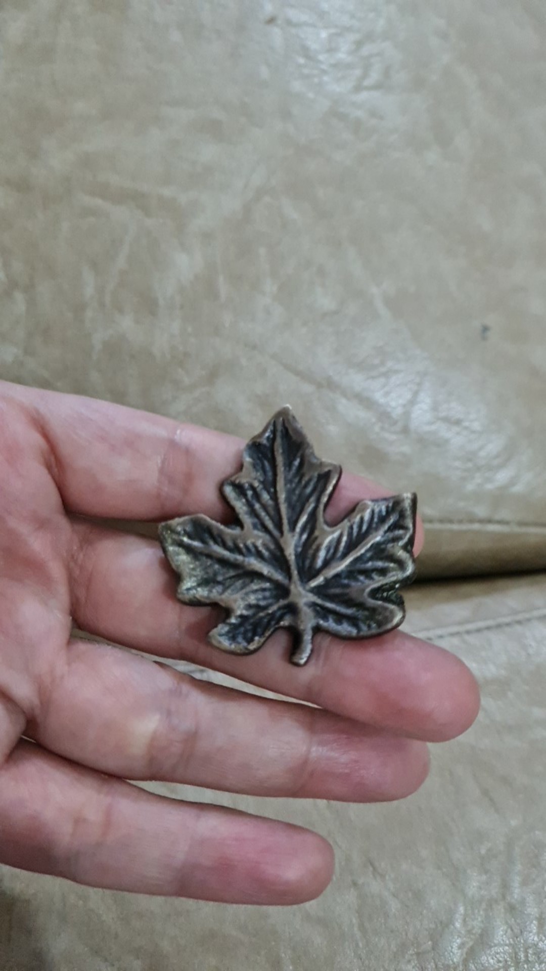 Knob Laci Cabinet / Tarikan Laci / Gagang Lemari Kuningan Antik Motif Daun