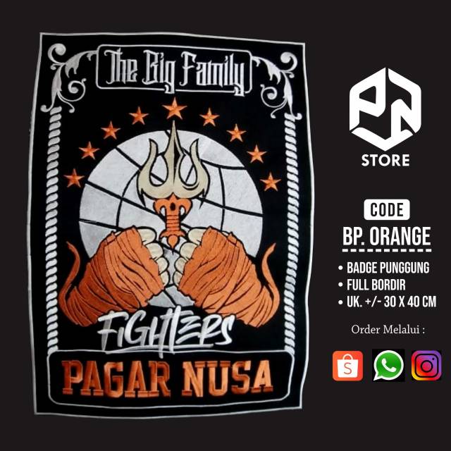 Badge bed Punggung Pagar Nusa kode bp. Orange