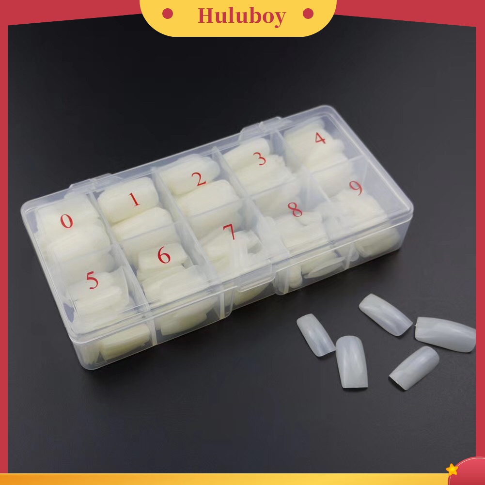 Huluboy Huluboy♡ 500pcs / Set Kuku Palsu Full Cover Bahan Akrilik Untuk Manicure DIY