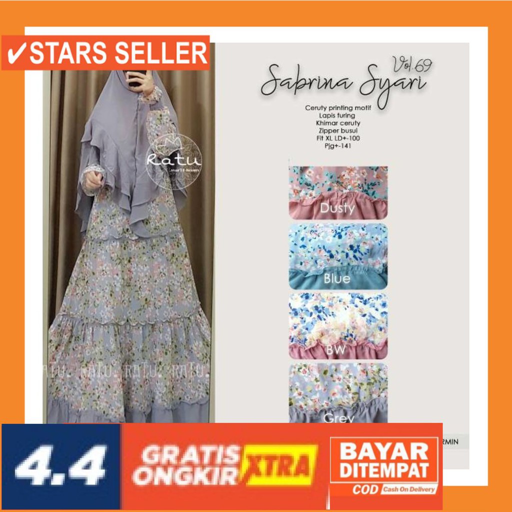 GAMIS MEWAH CANTIK MURAH BAJU ATASAN SET SETELAN TUNIK / Sabrina Syari vol 69 by Ratu