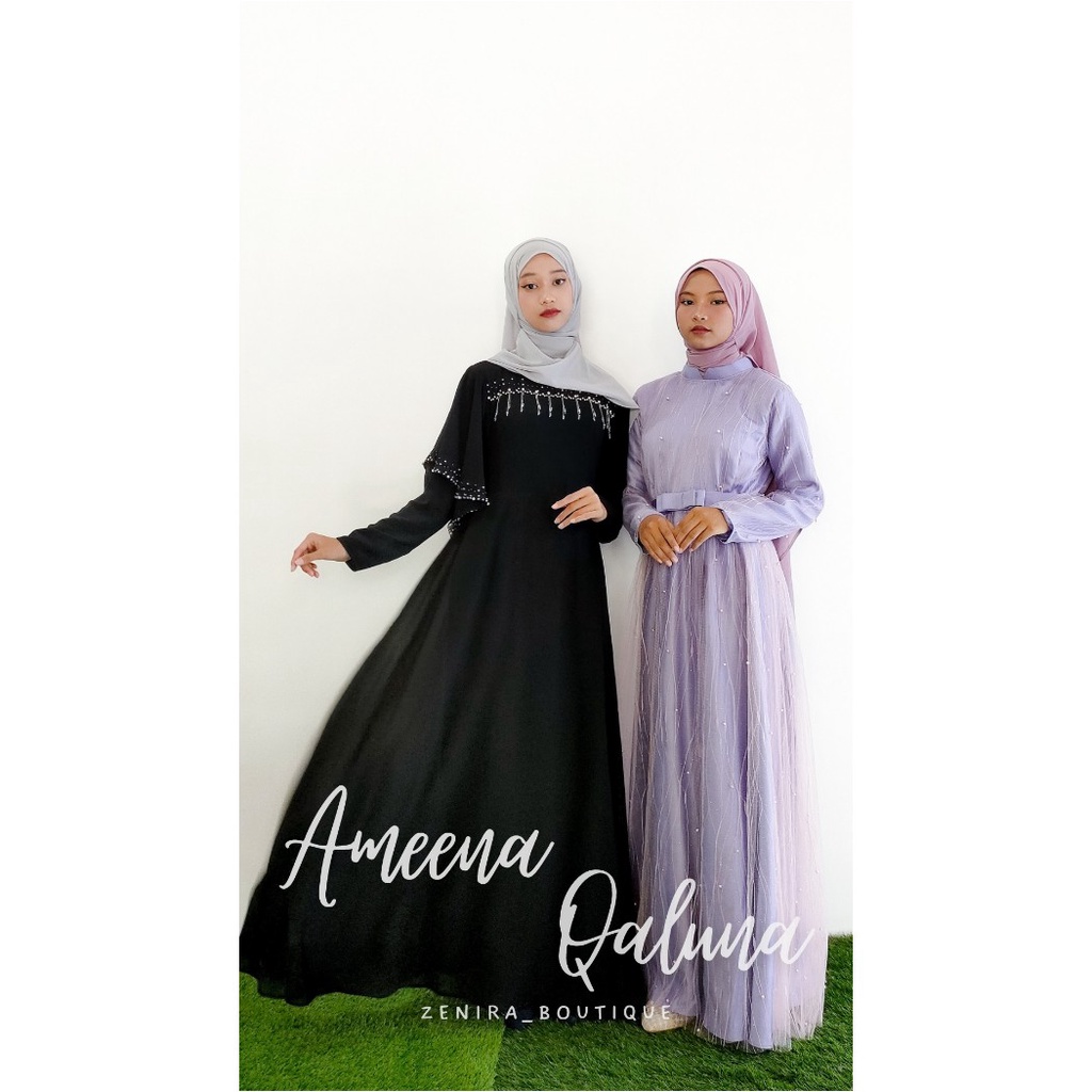 AMEENA GAUN ceruty babydoll / baju pesta / prewedding / wisuda / lamaran /  gamis remaja kondangan / couple / tersedia ukuran kecil hingga jumbo