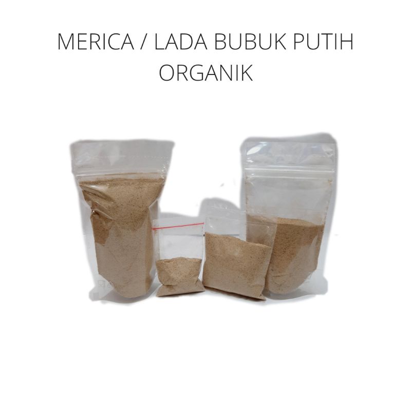 

Lada Bubuk Putih Organik / Merica Bubuk Putih Premium 10gr sd 100gr