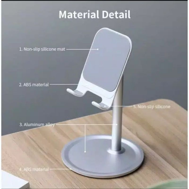Stand Phone Holder Penyangga HP Stand HP di Meja Aluminiun Tebal Bagus