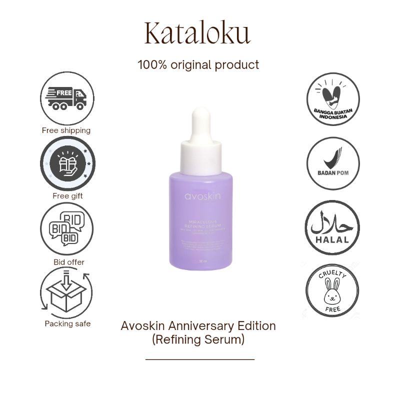 AVOSKIN Serum Miraculous Refining Lilac Edition 30ml - Exfoliating - Original - BPOM