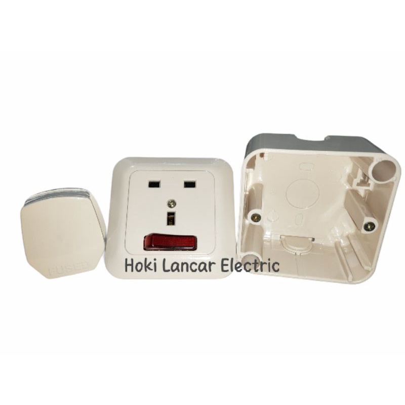 Broco Galleo AC Set Komplit Cream / White OB / Air Conditioner STOP KONTAK AC GALLEO SOCKET 3PIN 1SET