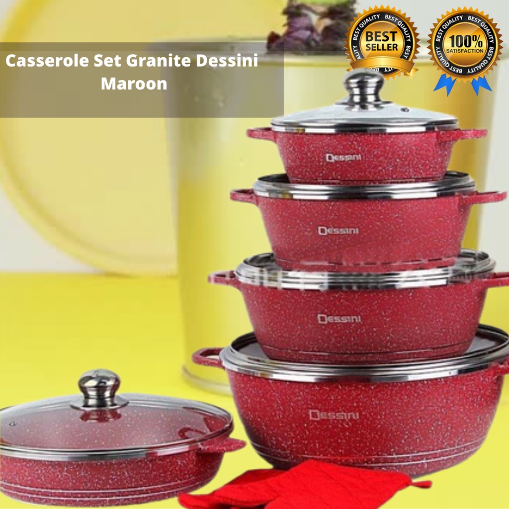 Casserole Granite Dessini panci set original murah Frypan batu granit cookware italy anti lengket