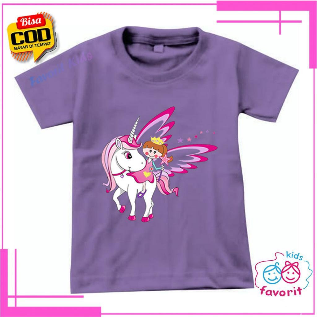 KAOS ANAK PEREMPUAN MOTIF KUDA PONY LENGAN PENDEK SIZE S M L XL XXL