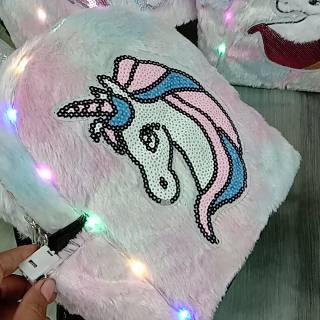  ransel  anak  import lol bulu led lampu keliling karakter 