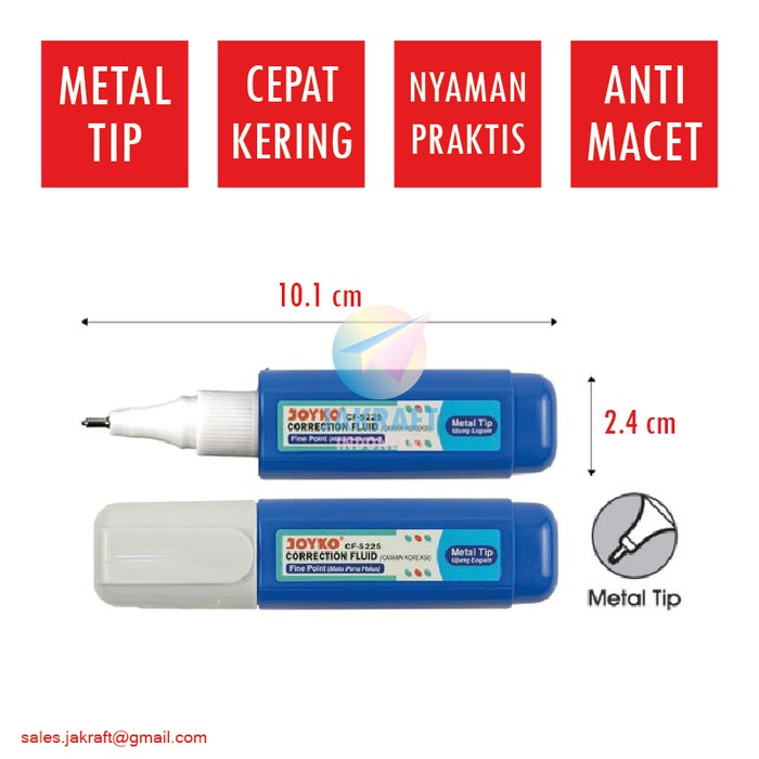 

Tip-X Tip ex Cair Correction Fluid JOYKO CF-225 Metal Tip Quick Dry