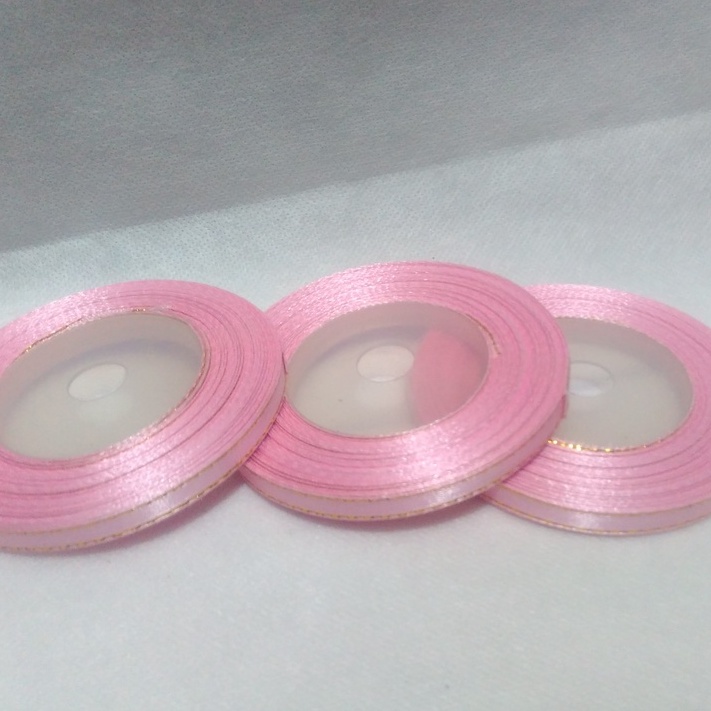 

Pita Satin Pink Baby Lis Mas Ukuran 1/4 inch Per Roll