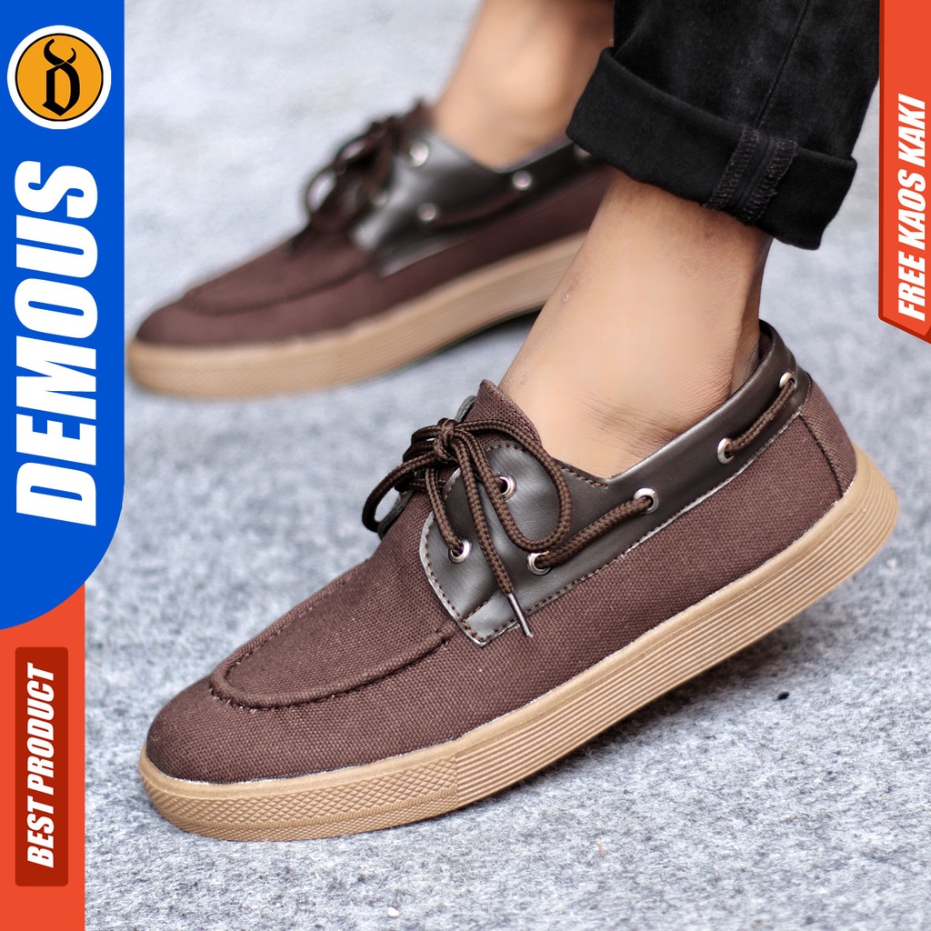 Sepatu Casual Pria Loafers Sepatu Hitam Coklat DEMOUS ZAPATO