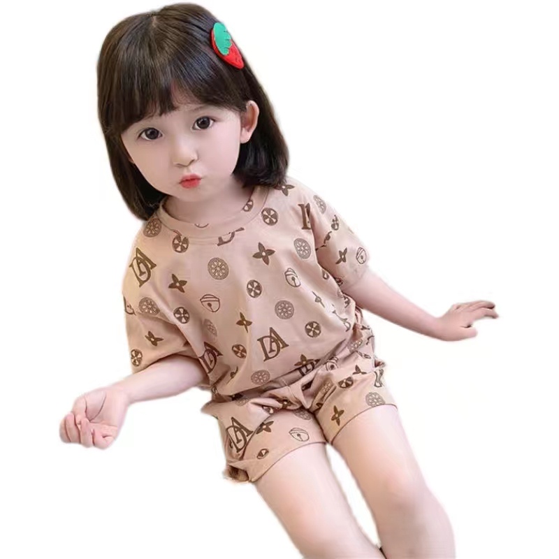 setelan set kaos anak perempuan cewek import uisa 1-4th/baju anak perempuan casual(AD)