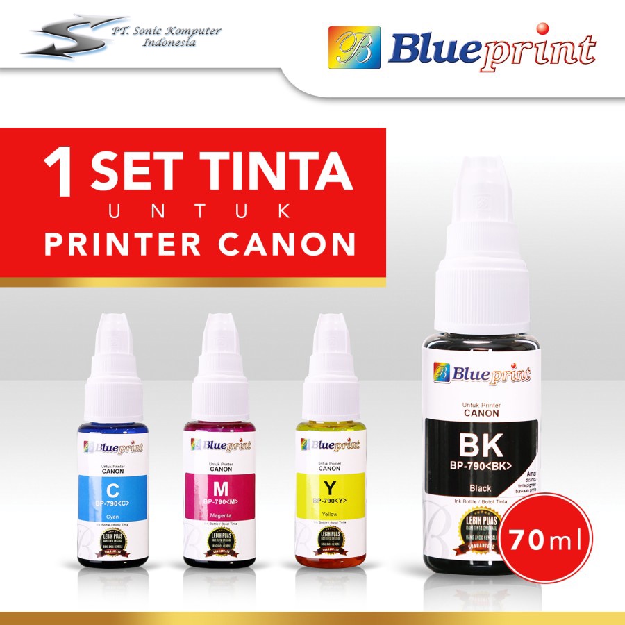 TINTA COMPATIBLE CANON GI 790 BK C M Y / COLOR BLUEPRINT BP 790 70ML