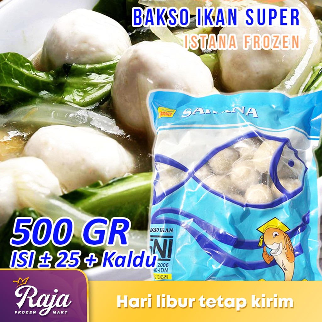 

Sakana Bakso Ikan Super isi 32 500gr / Otak - Otak / Frozen Food / Kentang Goreng / Makanan Beku