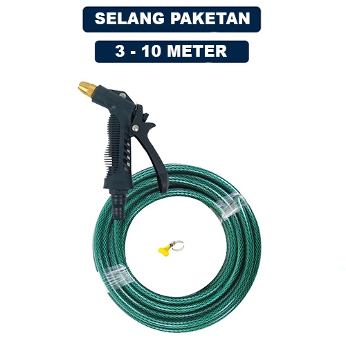 SELANG AIR PAKETAN / ALAT PENYEMPROT AIR / ALAT PENYIRAM TANAMAN / ALAT CUCI MOTOR / GARDEN HOSE SPRAY / SELANG AIR ANTI LUMUT DEN