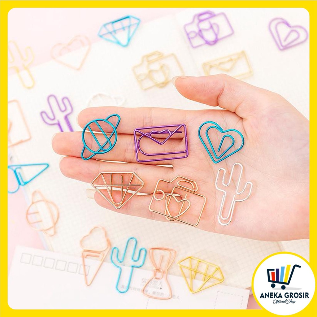 

ANEKAGROSIR I PAPER CLIP LUCU - BOOKMARK LUCU - BOOKMARK METALIC - KLIP KERTAS