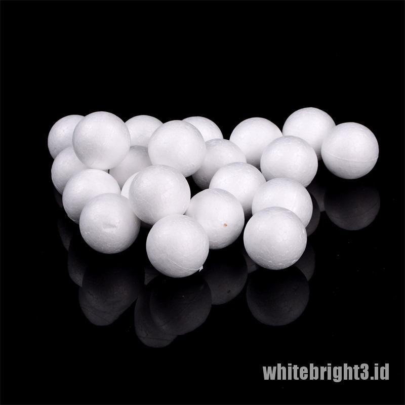 (white3) 20pcs Busa Polystyrene Styrofoam Ukuran 10-40mm