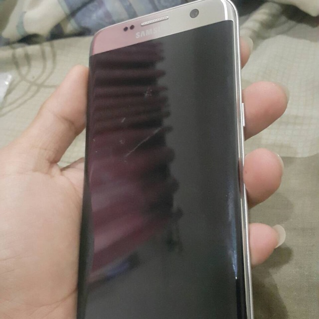 Samsung S7 Edge 32gb silver dual sim Ori lengkap mulus cm minus layar garis sesuai Pic