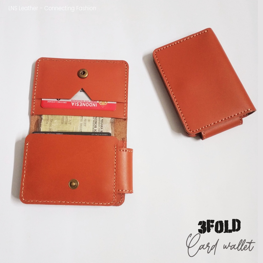 Card Holder Dompet Kartu Wallet Leather E-Money Tan - WSCH010