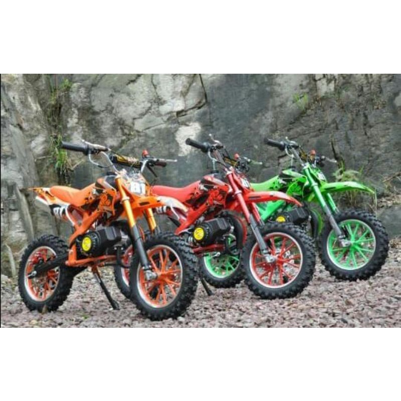 MOTOR MEDIUM TRAIL  MESIN 2 TAK 50 CC DOUBLE STATER BISA PAKAI REMOTE JUGA KEREN