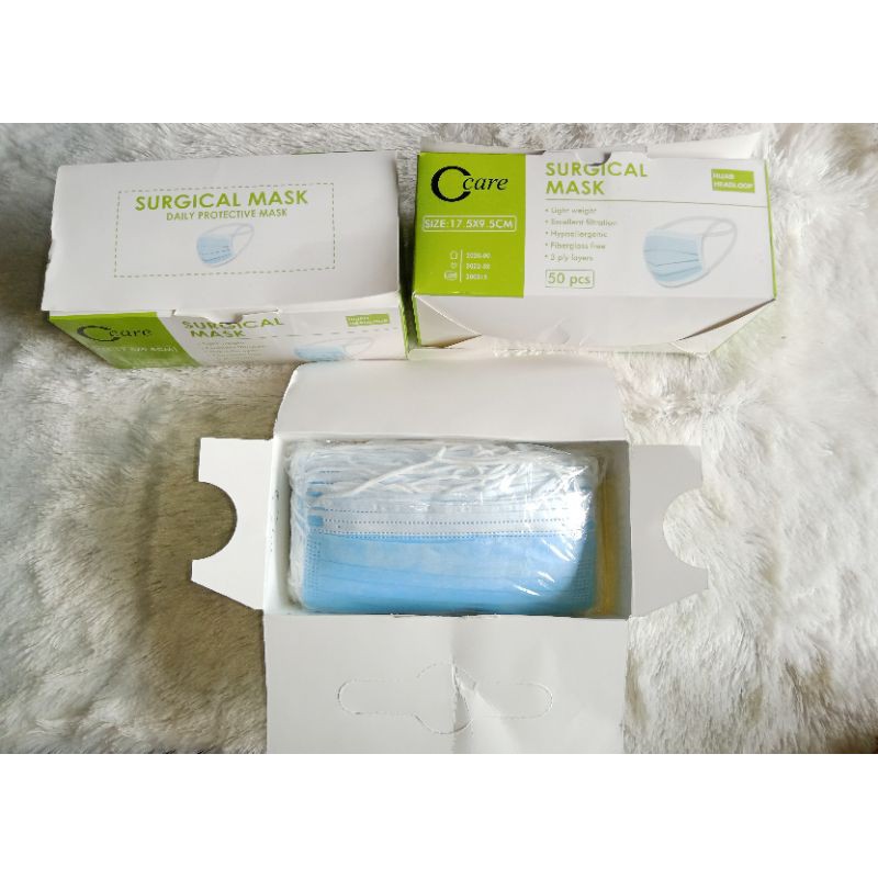 ( BOX ISI 50PCS ) MASKER 3PLY EARLOOP &amp; HEADLOOP