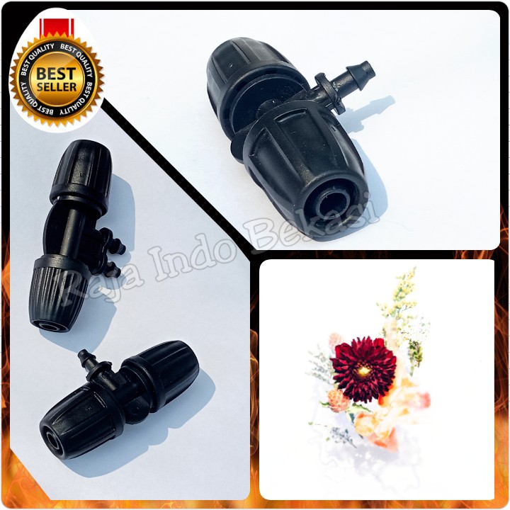 089 Lock Tee 11mm Ke 7mm Nepel Tee Connector 11mm Ke Selang 6mm Tee Unit Mist Sprayer Irigasi 11x7mm